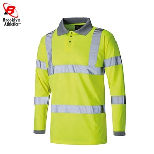 Hi Vis เสื้อโปโลสะท้อนแสงแขนยาว,เสื้อทำงานนิรภัยสีพื้นและ2โทน - Product Image 5