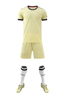 Ensemble de maillot de football pour homme RMCF, jaune, manches courtes, polyester respirant, uniforme toutes saisons, vêtements de sport pour adultes
