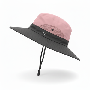 หมวกบอนนี่สำหรับผู้ใหญ่ ใส่ได้ทั้งชายและหญิง สำหรับกิจกรรมกลางแจ้ง พับได้ ระบายอากาศดี ปีกกว้าง ป้องกันรังสียูวี ปักลาย 3 มิติ  ปักลายปักแบบกำหนดเอง สำหรับปั่นจักรยาน 100% - Product Image 4