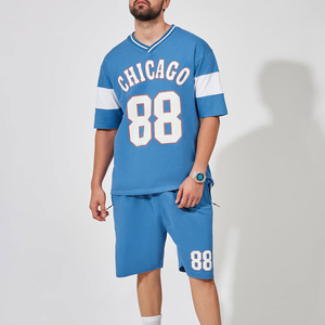 OEM Summer Wear Men t Shirts Short <b>Sets</b> Wholesale Price Youth Adults Fashion Formal <b>Twin</b> <b>Sets</b> Customized OEM 100% Cotton Fleece - Product Image 1