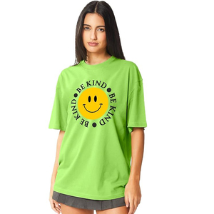 เสื้อยืดโอเวอร์ไซส์คอกลมผ้าฝ้ายพิมพ์ลายตามสั่งสำหรับผู้หญิง สไตล์ลำลองทรงหลวม แขนสั้น สตรีทแวร์ - Product Image 5