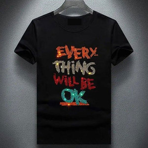 บริการ OEM พิมพ์ลายแบบซับลิเมชั่น เสื้อยืดประดับเพชร ขายส่ง เสื้อยืดประดับเพชรน้ำหนักเบา - Product Image 1
