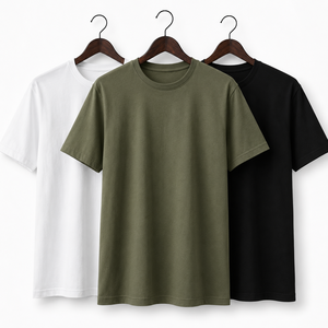 เสื้อยืดคอกลมคลาสสิกสำหรับผู้ชาย แขนสั้น ทรงหลวม สวมใส่สบายทุกวัน ดีไซน์เรียบง่าย ผลิตจากผ้าโพลีเอสเตอร์ 95% นุ่ม ระบายอากาศได้ดี - Product Image 3