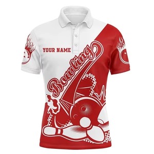 Customizable Men's 100% Polyester Personalized <b>Bowling</b> for Polo Shirt Sporty Style Knitted Fabric New Team <b>Bowling</b> Shirt - Product Image 1