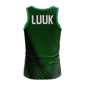 Camiseta sin mangas para hombre de marca privada, sublimación, logotipo personalizado, transpirable, de secado rápido, ligera, para fitness y deporte. - Product Image 6
