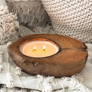 Bougie parfumée à la noix de coco, bol en coquille de coco naturelle, cire de soja, bougies de luxe, décoration de la maison - Product Image 3