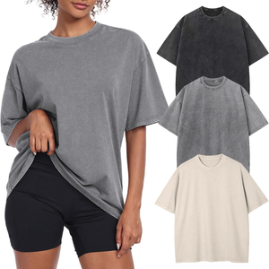 Camisetas Extra Grandes para Mujer, con Logotipo Personalizado, Estilo Holgado, Hombros Caídos, Ropa Urbana Retro, Camisetas de Moda al por Mayor para Mujer - Product Image 1