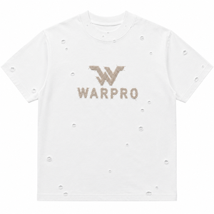 Camiseta de Algodón Bordada de Lujo con Efecto Desgastado – Estilo Urbano Oversize con Bordado Premium, Moda Urbana, Algodón Pesado V - Product Image 1