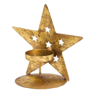 เชิงเทียนรูปดาวเชิงเทียนสีทองสำหรับตกแต่งที่วางชาสำหรับเทศกาลดิวาลี - Product Image 1