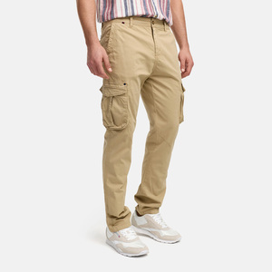 Pantalon cargo kaki pour homme, coupe droite, plusieurs poches, en toile, style décontracté, coton mi-lourd, fermeture boutonnée, idéal pour l'été - Product Image 2