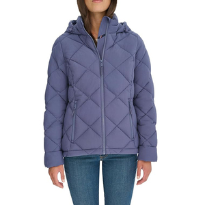 Women's Quilted Hooded <b>Jacket</b> Winter Warm Puffer Coat With Zipper Closure Full Sleeve Polyester Material - Product Image 5