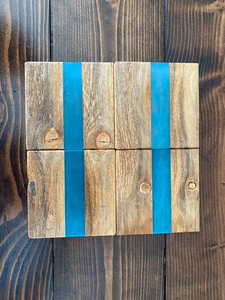 <b>Top</b> Selling Handmade Mango Wood Epoxy <b>Resin</b> Art & Collectible Coasters with Holder Set by FAIZA CRAFT - Product Image 4