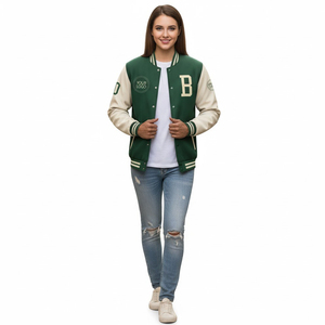 Classic varsity <b>jacket</b> crafted From Wool Blend With leather Sleeves High Quality Embroidery Custom Logo Designed For a Look - Product Image 3