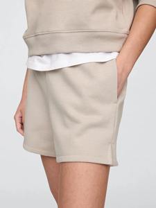 Fashionable Women's Summer Casual 2-Piece Fleece Sweatshirt Shorts <b>Set</b> Oversized Solid Embroidered High Street Style summer <b>sets</b> - Product Image 4