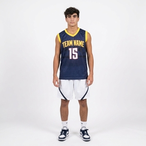 Produit phare : Ensemble de maillots de basket-ball personnalisés noir et blanc, sans manches, uniforme d'équipe imprimé, kit sportif à séchage rapide, fabriqué au Pakistan - Product Image 1