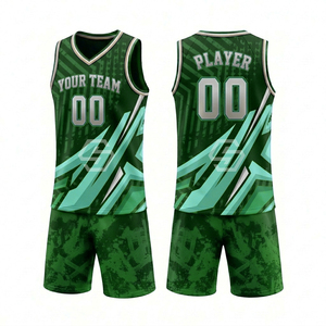 Wholesale High Quality Plus Size Unisex Basketball Jersey 100% Polyester Custom Logo Sublimation Printed Breathable V-neck - Product Image 2