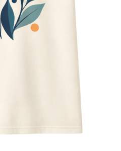 Custom Beige Women Abstract Floral Graphic T Shirt Soft Cotton Short Sleeve Casual Summer Minimalist Flower Print Loose Fit <b>Top</b> - Product Image 6