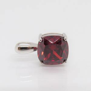 Collier en argent sterling avec pendentif vintage en topaze blanche aquamarine et grenat, pierre précieuse rouge taille coussin, bijou pierre de naissance de janvier - Product Image 5