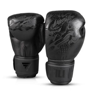 Guantes de Boxeo de Cuero con Logotipo Personalizado, 12oz/14oz/10oz/16oz, para Entrenamiento con Saco de Boxeo, con Cordones, Absorben la Humedad, Unisex - Product Image 1