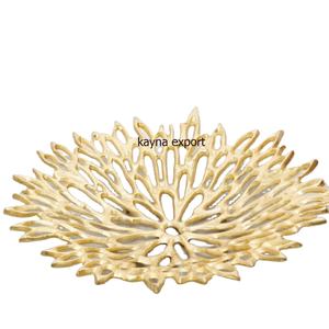 PLATO CON ACABADO DE ORO DECORATIVO DE FANTASÍA FRUTERO Y CUENCOS DE CHOCOLATE DE CARAMELOS CUENTA DE DECORACIÓN PARA BODAS Y FIESTAS DE CUMPLEAÑOS - Product Image 1