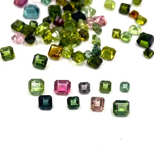 Pierres précieuses naturelles en tourmaline, taille octogonale, facettées, 4 mm, 5 mm, 6 mm, pour la fabrication de boucles d'oreilles, pierres multicolores, prix de gros, vente en gros - Product Image 1