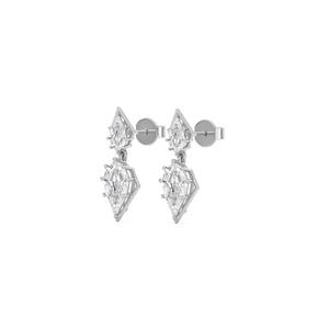 Pendientes de oro rosa de 9 quilates con diamantes cultivados en laboratorio, 2.69 CTW, corte escalonado en forma de pera, joyería fina, diseño elegante para mujer - Product Image 4