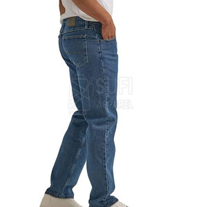 Jeans Clásicos de Hombre de Cintura Media y Pierna Recta, Tela 100% Algodón Resistente, Estilo Tradicional de Cinco Bolsillos para Uso Diario Informal - Product Image 3