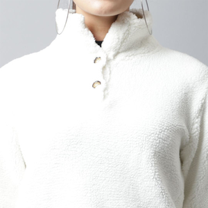 Manteau en fausse fourrure Sherpa pour femme, respirant, chaud, en polaire, décontracté, à capuche, avec fermeture éclair, col zippé, veste pour la neige, confortable, fermeture à boutons - Product Image 2