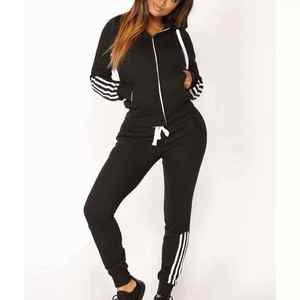 Conjunto Deportivo de 2 Piezas para Mujer, Sudadera con Capucha, Conjunto Deportivo a Rayas, Ropa Deportiva para Mujer - Product Image 1