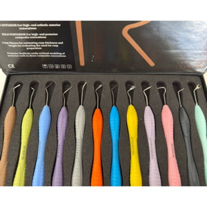 ชุดอุปกรณ์อุดฟันคอมโพสิต 12 ชิ้น พร้อมด้ามจับซิลิโคน Ergomax แบบใช้มือสำหรับงานบูรณะฟัน ปลายสองด้าน ใช้ซ้ำได้ บรรจุในตลับ - Product Image 3