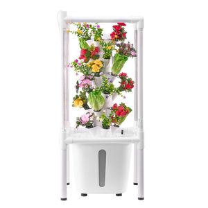 Sistema di Coltivazione Idroponica Verticale a 6 Livelli con 30 Cialde, Giardino Idroponico Domestico con Luce, Pompa d'Acqua, Aeroponica e Batteria Intelligente da 6000mAh - Product Image 1