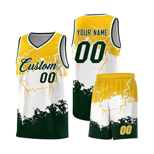 Conjunto de Camiseta de Baloncesto Estampada, Cuello en V, Sin Mangas, Secado Rápido, Poliéster, Unisex, Adulto, Todas las Temporadas, Sublimada - Product Image 2