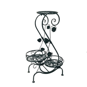 Support de plantes en métal de haute qualité, pour intérieur et extérieur, sur pied, en fer noir, support pour pot de fleurs, présentoir pour la décoration de la maison et du jardin - Product Image 4