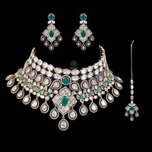 Ishita Polki Bridal Choker Set-Fine Jewelry Set - Product Image 3