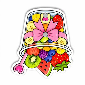 Taza de Frutas de Acrílico Bonita y Sostenible con Logotipo Personalizado, Cuchara en Forma de Corazón, Taza con Lazo, Instrumento de Belleza, Servicio OEM - Product Image 6