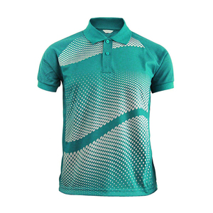 Polo Deportivo para Hombre, Manga Corta, Diseño de Puntos, Impresión Digital, Secado Rápido, Tejido de Punto, 100% Poliéster, Verde - Product Image 3