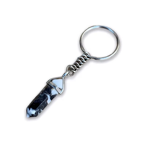 High Quality Crystal Keychain Stone Zebra agate Crystal Pencil <b>key</b> <b>chain</b> natural Stone bead Healing <b>Key</b> Holder Gift Women <b>Key</b> - Product Image 4
