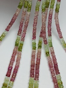 Turmalina natural multicolor facetada en forma de heishi / cuentas facetadas en forma de neumático para diseñar conjuntos de joyería atractivos - Product Image 6