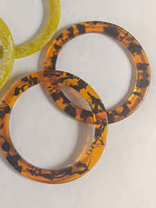 Porte-monnaie en acrylique multicolore en forme de O avec anneau en résine Nouveau sac à main en plastique avec écaille de tortue - Product Image 6