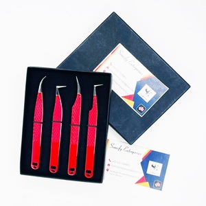 Juego de Pinzas para Pestañas Somofy Enterprises, Acero Inoxidable, Precisión, Antiestáticas, Duraderas, Punta Suave, Mango Rojo, Empaquetado en Caja - Product Image 5