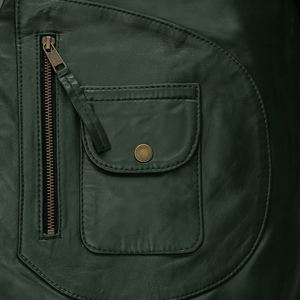 Chaqueta de cuero para motocicleta con capucha personalizada, chaqueta de cuero de oveja original, chaqueta de cuero informal al por mayor para hombre, cálida y de talla grande. - Product Image 6