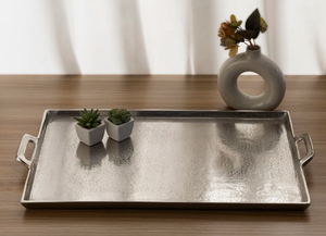 Plateau de service rectangulaire en aluminium fait main, luxe moderne, pour noix, fruits, en-cas, desserts, pour le Ramadan et les mariages - Product Image 4
