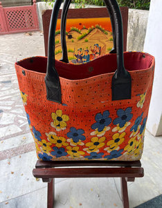Traditional Vintage Kantha Cotton Shoulder <b>Bag</b>, Artisan Handstitched Patchwork Tote, Unique <b>Boho</b> Style Purse - Product Image 1