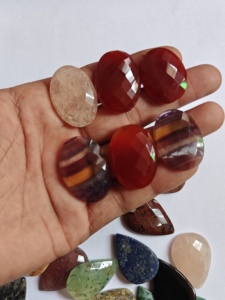 Natural Gemstone Cabochons Lot Polished Stones <b>Beads</b> for Jewelry Making Craft Supplies DIY Pendant Ring Making Set - Product Image 1