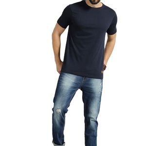 Camiseta de Cuello en V para Hombre 2025, Color Sólido, Manga Corta, Algodón Grueso, Lisa - Product Image 1