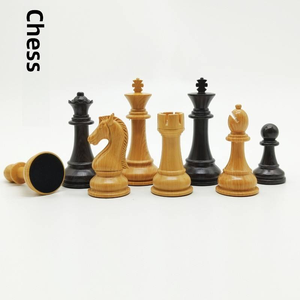 CHESS Ensemble d'échecs international classique personnalisé de grande taille, hauteur du roi 92 mm, pièces lestées en résine à grain de bois, artisanat en résine - Product Image 5