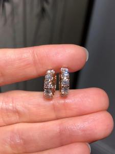 Pendientes de Aro de Oro Blanco de 14K con Diamantes Cultivados en Laboratorio Color F, Engaste de Media Bisel, Aros Delicados con Diamantes para Mujer, Joyería para Uso Diario - Product Image 6