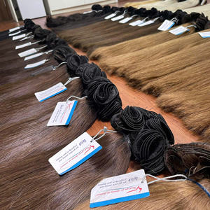 Extensiones de cabello de trama atadas a mano de alta calidad súper doble dibujado 100% paquetes alineados de cutícula Remy Compras ahora - Product Image 6