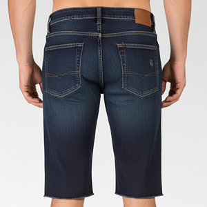 Pantalones Cortos de Mezclilla para Hombre al por Mayor, Estilo Urbano, 100% Algodón, Tejido Grueso, Color Negro Sólido, Cierre de Cremallera, Transpirables, Impermeables, Ecológicos - Product Image 2