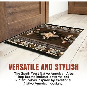 Southwest Native American Boho <b>Rug</b> Thick Soft and Durable Easy to Maintain Tribal Design <b>Runner</b> for Bedroom Use - Product Image 4